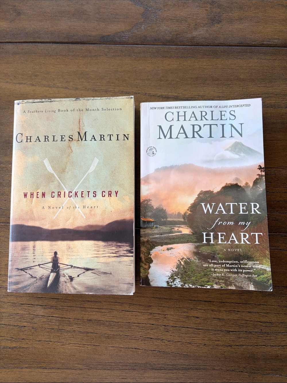 2 Charlie Martin Softcover Novels - Water From My Heart - When Crickets Cry